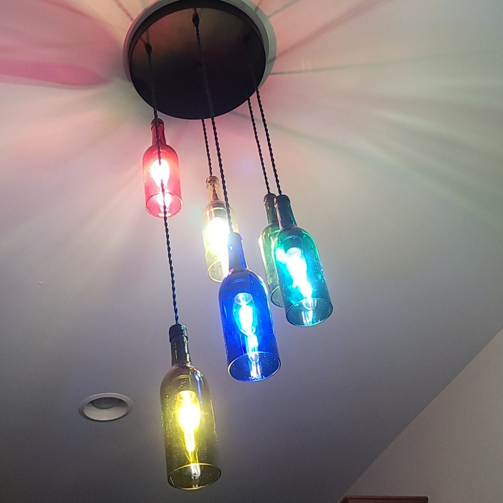 Handmade Glass Spiral Chandelier - Picture 5 of 8